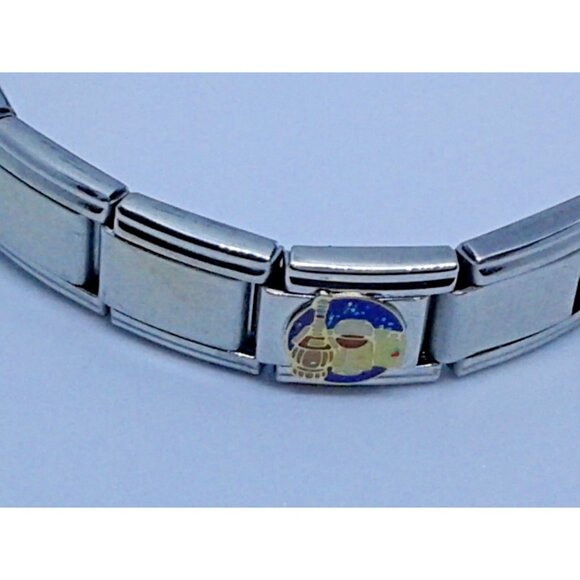 Bracelet Pugster Italian Charm Chianti Glass of Wine & Cheese - Picture 4 of 10